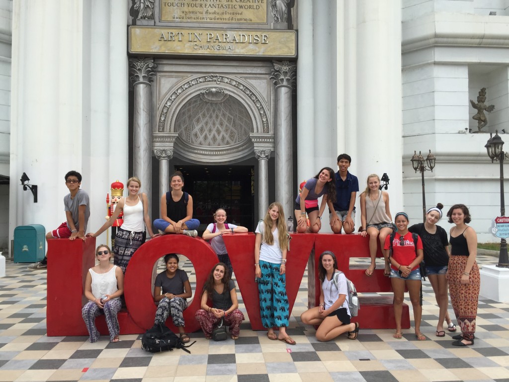 Some group love at the new Art in Paradise museum in Chiang Mai. 